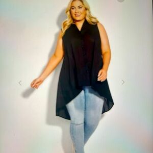 Avenue Black Caylee Sleeveless Shirt size 18/20 NWT